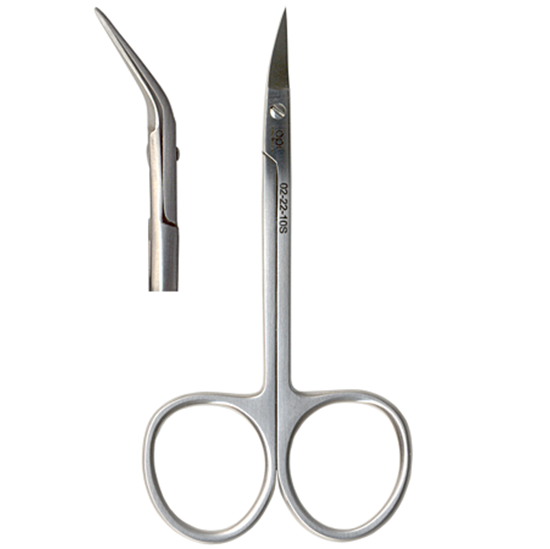 Wilmer (Converse) Conjunctival Scissors, Stainless, Angled On Flat, 4 1/4" (10.8 Cm)